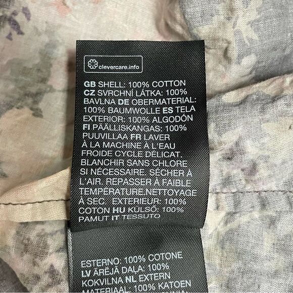 & Other Stories Paris Atelier Cottage Floral Gray & Pink Cotton Blouse Size 8 - Picture 14 of 16